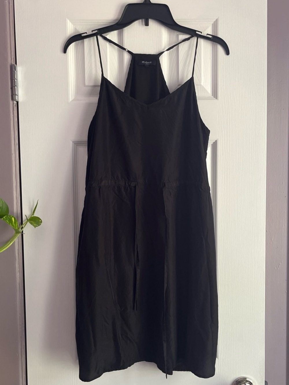 Madewell Black Spaghetti-Strap Mini Dress